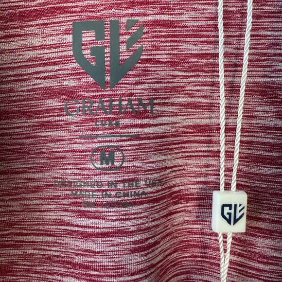 NWT Graham Luxe Mens Port Red Performance Quarter Zip Pullover Shirt Medium - Picture 4 of 7